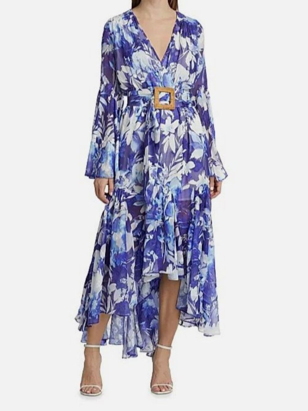 Elliatt Women's Blue Mendes Floral Geogrette Maxi Dress Size S